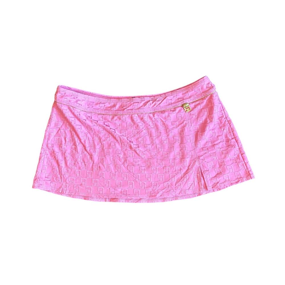 Vintage Micro Mini Skirt Monogram with Slit Y2K